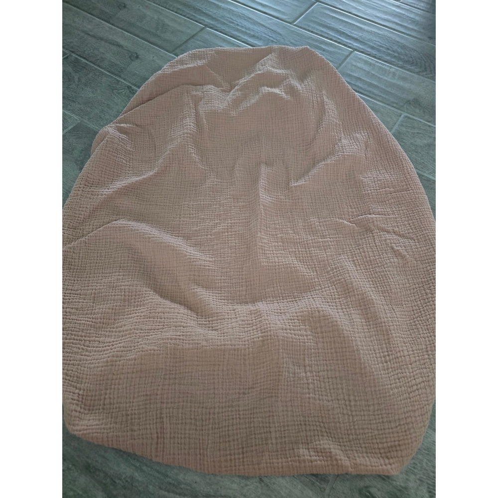Mushie Organic Cotton Muslin Fitties Crib Sheet Tan Natural Waffle Texture